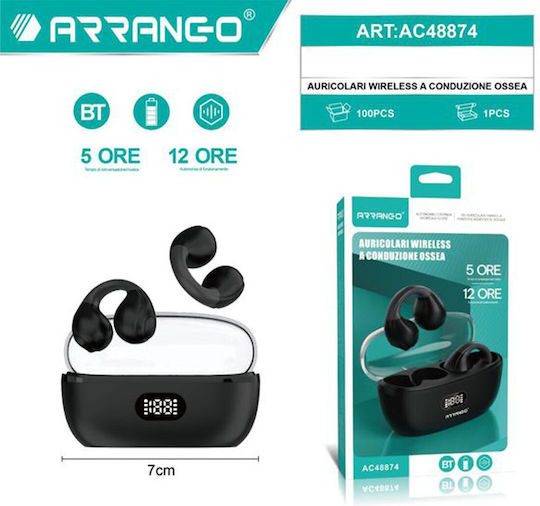 Arrango AC48874 Bone Conduction Bluetooth Handsfree Ακουστικά με Θήκη Φόρτισης Μαύρα