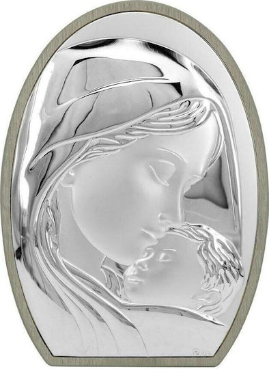 Prince Silvero Свещена Изображение Богородица С Младенеца Сребърна 21x29см