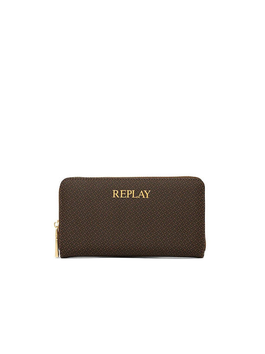 Replay Large Women's Wallet Coins Brown
