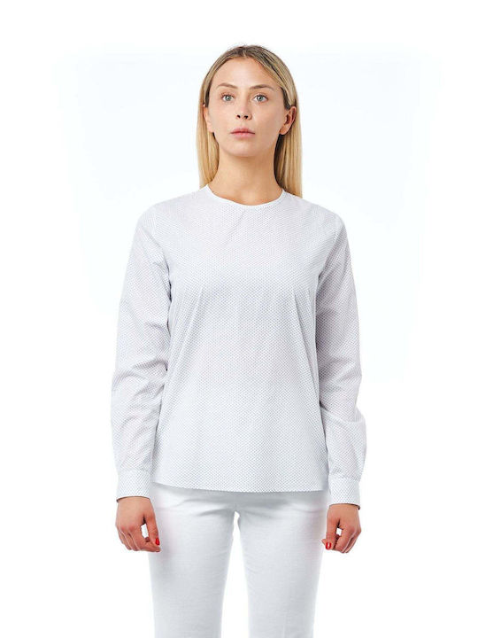 Bagutta Women's Athletic Blouse Long Sleeve White