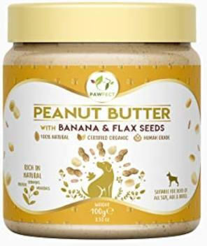 Pawfect Leckerli für Hunde mit Erdnussbutter, Banane und Leinsamen 250gr