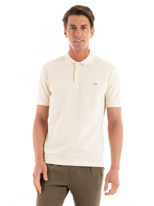 Selected Herren Kurzarmshirt Polo Cream