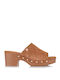 Carmela Footwear Leder Mules mit Absatz in Braun Farbe