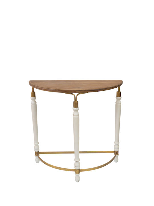 Οβαλ Metal Console Table Beige L79xW35xH76cm