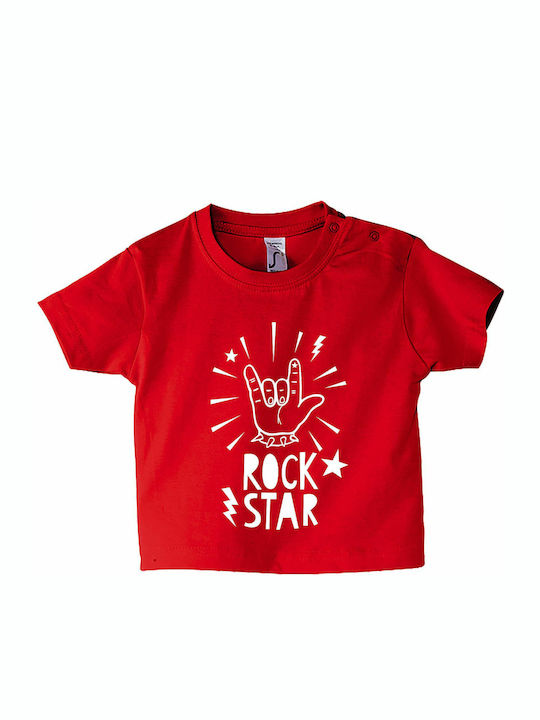 kirikoko Kids' T-shirt Red Rock Star