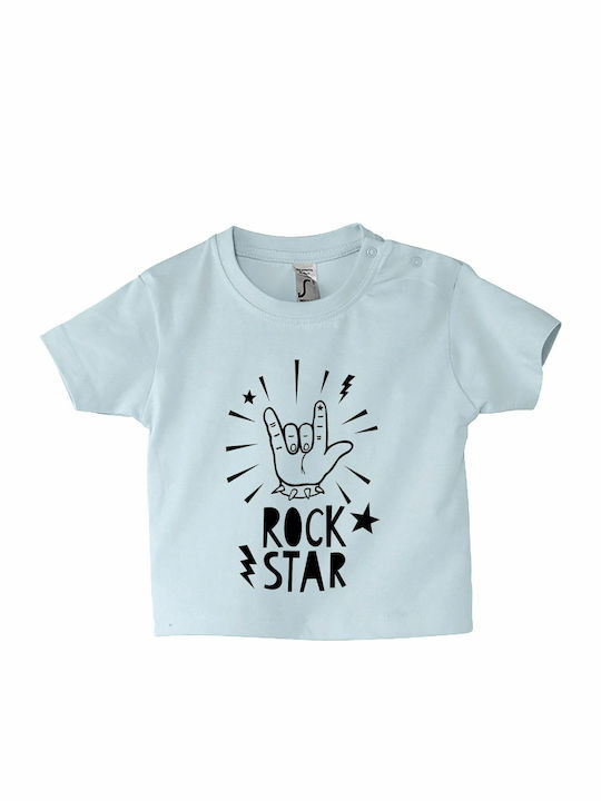 Kids' T-shirt Baby Blue Rock Star