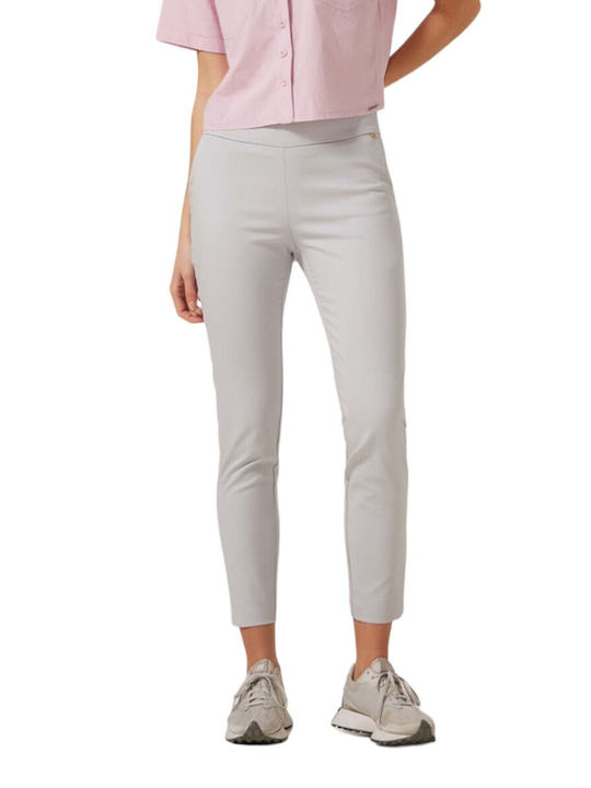 Enzzo Women's High-waisted Cotton Trousers Grey