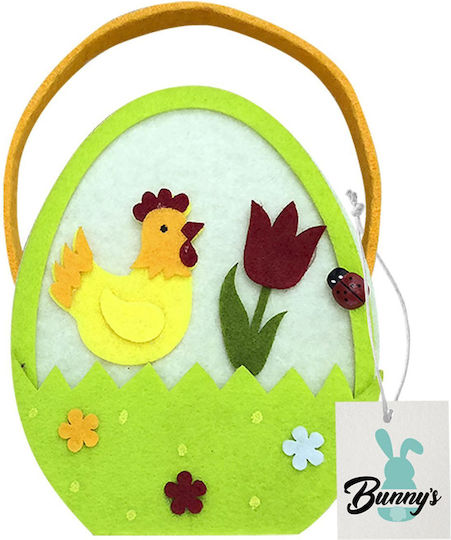 Bunny's Easter Basket Rooster Felt 18x11x7cm Set 6pcs