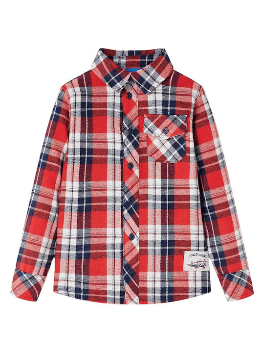 vidaXL Kids Checked Shirt Red