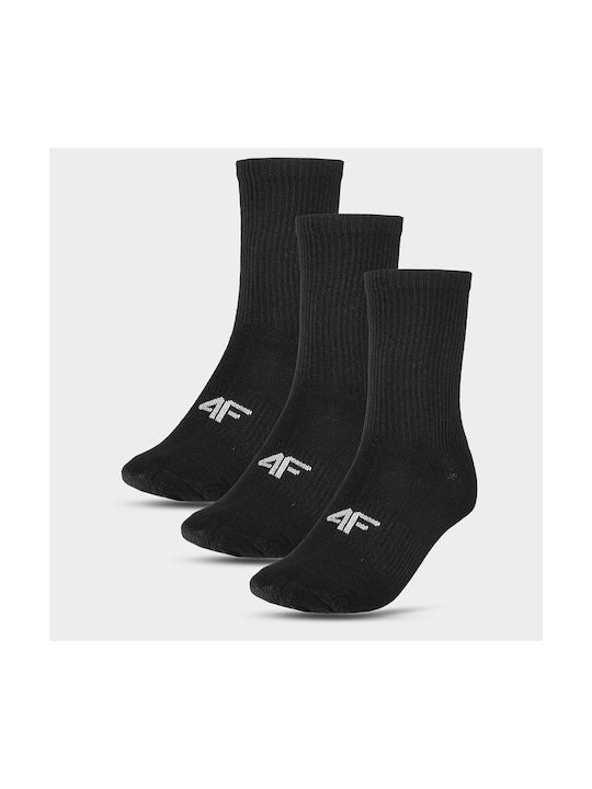 4F Athletic Socks Black 3 Pairs