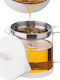 Navaris Teekanne mit Filter Rostfreier Stahl Weiß 1500ml