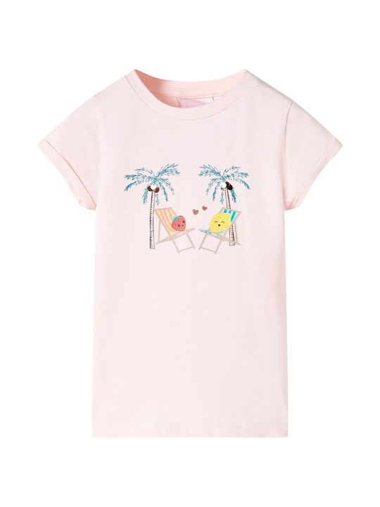 vidaXL Kids Blouse Short Sleeve Pink