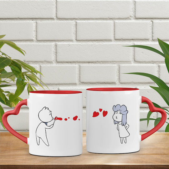Heart "sweet Mug from Porcelain White 2pcs
