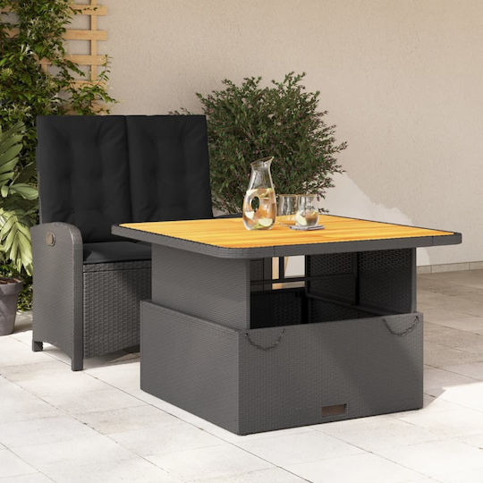 Garten- und Outdoor-Möbelsets 2 Stück Schwarz mit Kissen