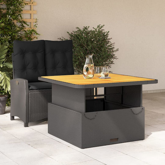 Garten- und Outdoor-Möbelsets 2 Stück Schwarz mit Kissen