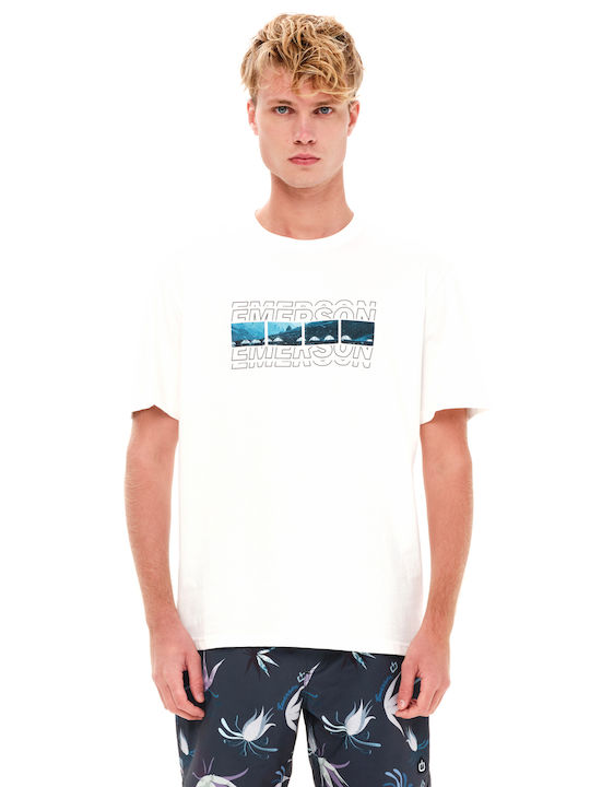 Emerson T-shirt Bărbătesc cu Mânecă Scurtă Ecru