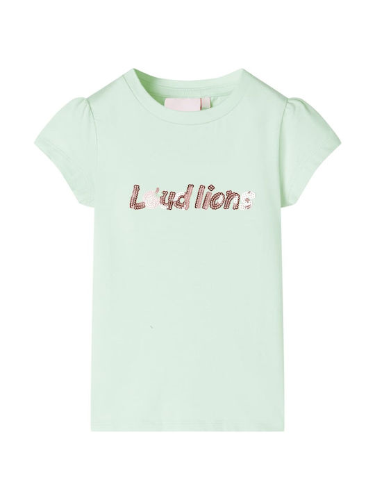 vidaXL Kids Blouse Short Sleeve Pale Green