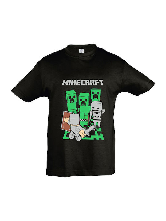 Παιδικό T-shirt Black Minecraft Battle