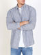 Jack & Jones M Linen Blend Shirt Ls Sn - 12248579-faded Denim Blue