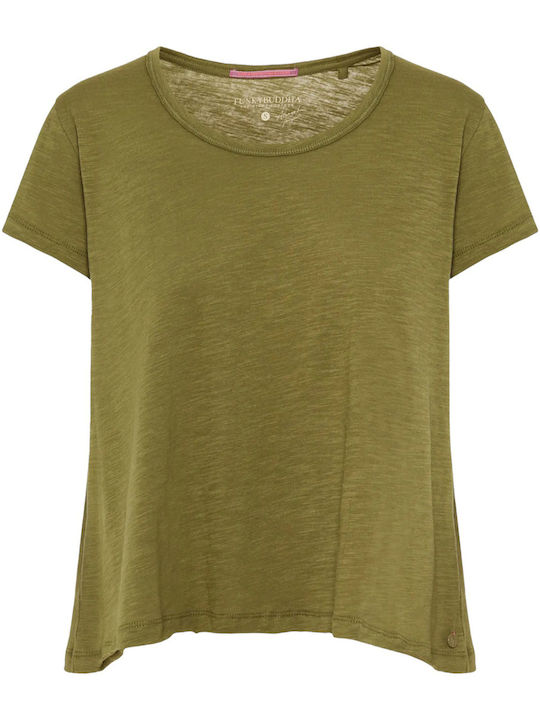 Funky Buddha Women's Athletic Blouse Olive Branch