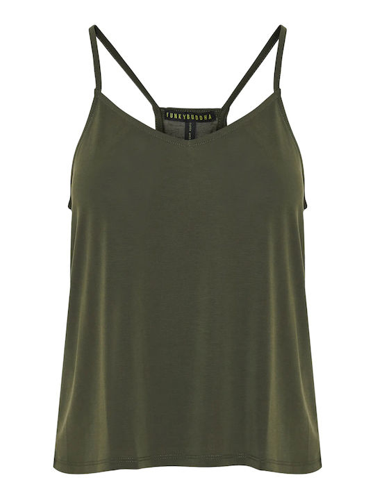 Funky Buddha Damen Bluse Khaki