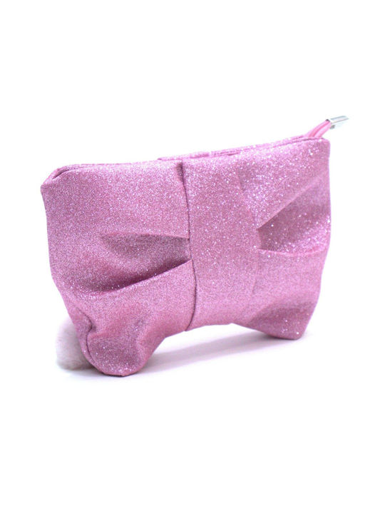 Yuko B: Shoulder Bag Moon Design Bows-Pink with Gold Dust