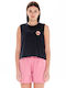 Women's Summer Crop Top Cotton Sleeveless Black