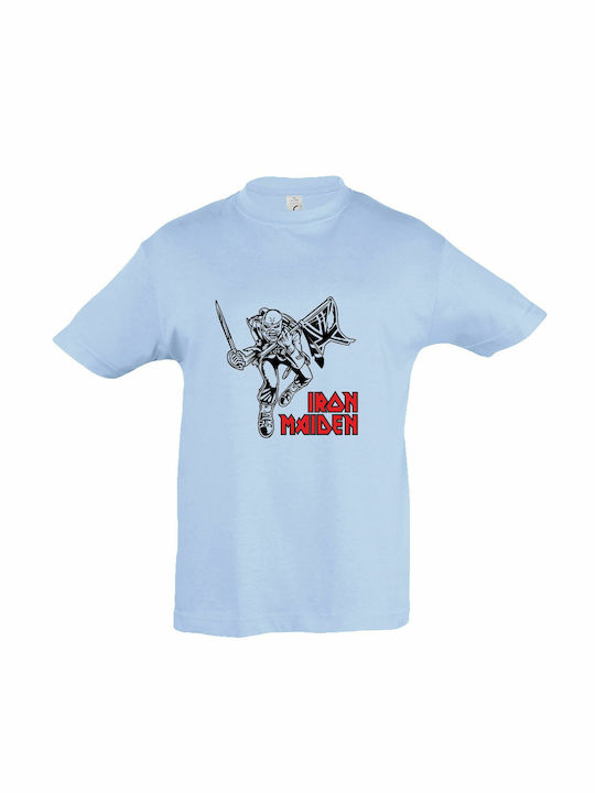 Kids' T-shirt Sky Blue Iron Maiden, The Trooper