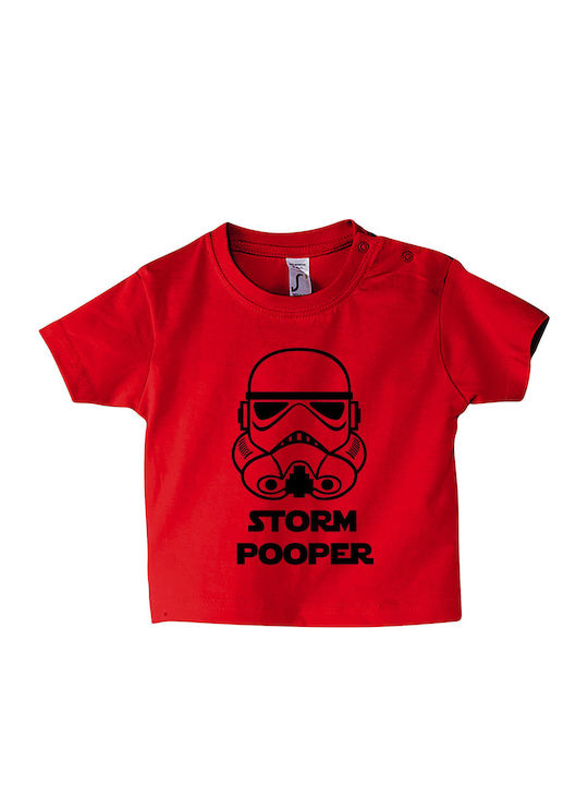 Детска тениска Червен Star Wars, Storm Pooper