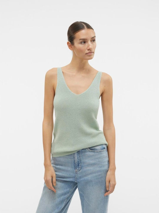 Vero Moda Women's Blouse Cotton Sleeveless with V Neck Silt Green