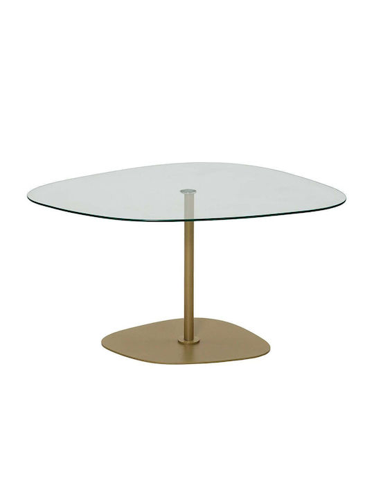 Oval Coffee Table Soho Glass Clear-gold L85xW67xH40cm