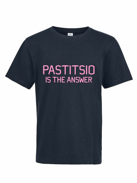 Παιδικό T-shirt Κοντομάνικο French Navy Pastitsio Is The Answer, Το Παστίτσιο Είναι Η Λύση Των Προβλημάτων