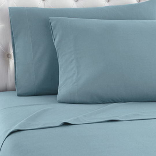 TnS Σεντόνι King Size με Λάστιχο 180x200+30εκ. Γκρι/σιέλ