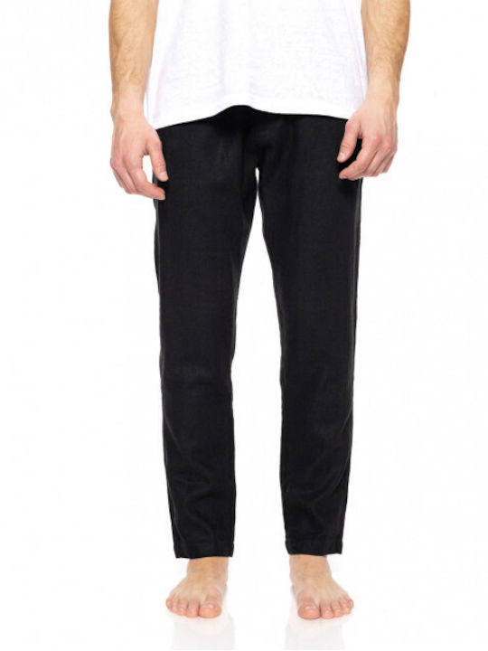 Biston Trousers Men's Linen Chino Black 51-241-011