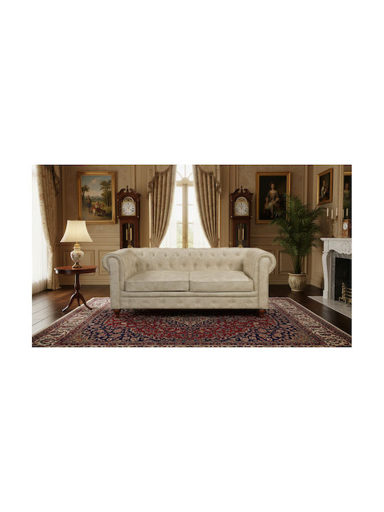 Chesterfield Τριθέσιος Καναπές Μπεζ 190x82x77εκ. Ε942,31