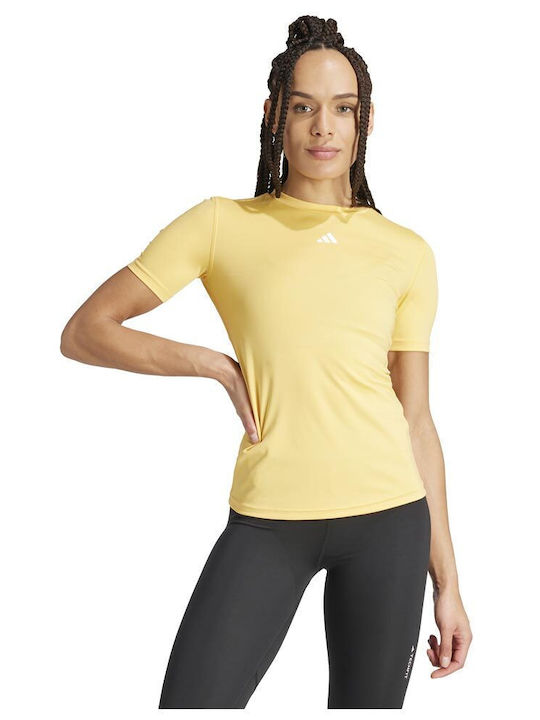 Adidas Damen Sportlich T-shirt Schnell trocknend Gelb