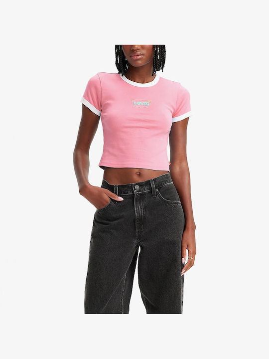 Levi's Graphic Ringer Γυναικείο T-shirt Ροζ