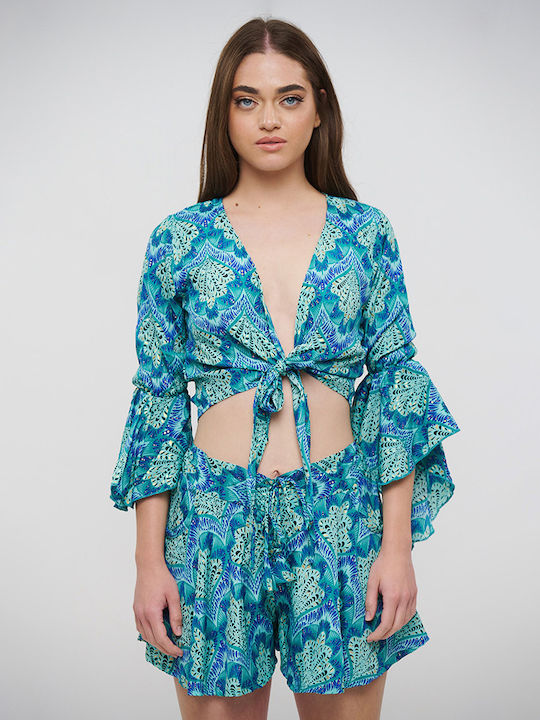 Ble Resort Collection Damen Bluse Blue/turquoise