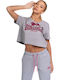 Heddle Tricou Crop Oversized Roz Damă