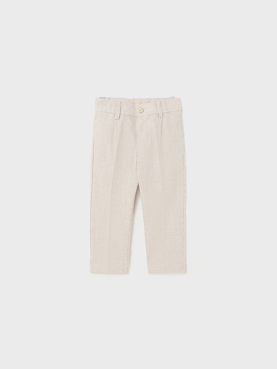 Mayoral Kids Linen Trousers CAFE