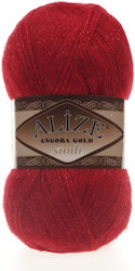 Alize Angora Gold Металик Смесен Червен 100м 550гр