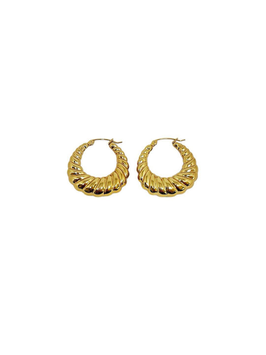 Buhay Earrings Hoops made of Steel Gold Plated