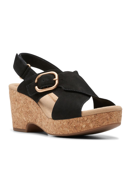 Giselle Women's Leather Platform Shoes Black