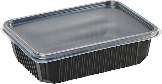 Ready Disposable Plastic PP Tableware for Hot / Microwave Safe 750ml Black 100pcs