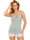 Дамска тениска с каишка Berrak Abigail Cotton Cotton Mint