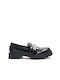 Black Patent Loafer with Decorative Buckle