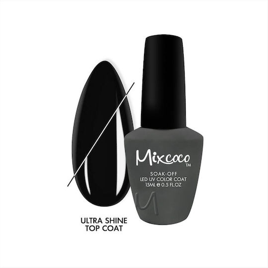 Mixcoco Top Coat για Απλά Βερνίκια 15ml