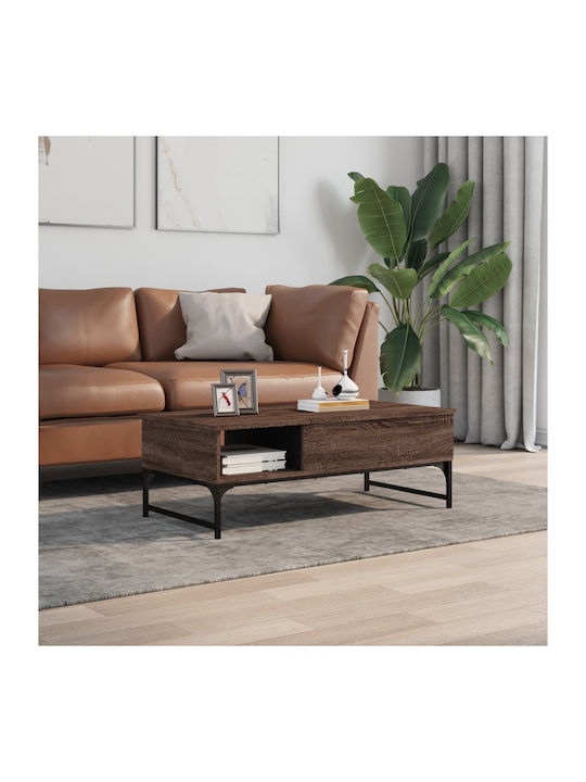 Rectangular Central Wooden Coffee Table with Li...