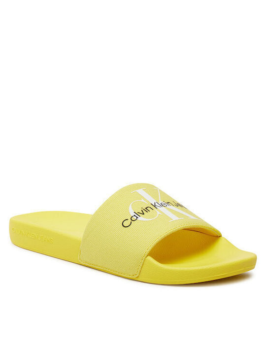 Calvin Klein Monogram Women's Slides Yellow