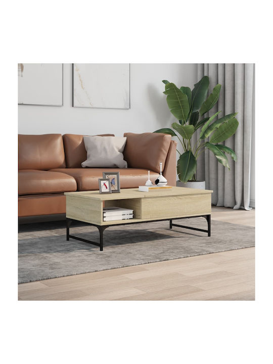 Rectangular Central Wooden Coffee Table with Li...
